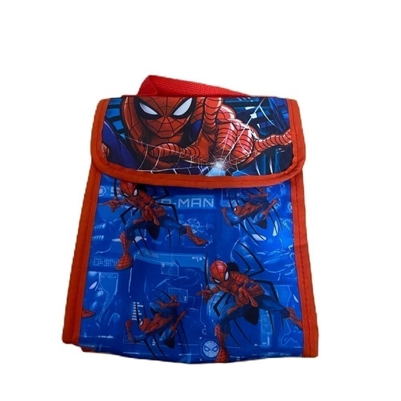 Spider-Man Lunch Can Package Tote Box Bag Blue Red - Picture 1 of 4